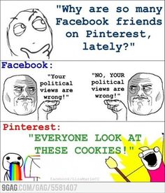 Pinterest v. facebook comic